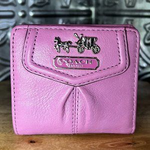 Hot Pink Coach Change/Card Wallet